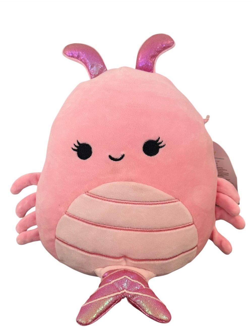 Squishmallows Simone Pink Shrimp Plush 7.5” Kellytoy Sea Life Stuffed Animal